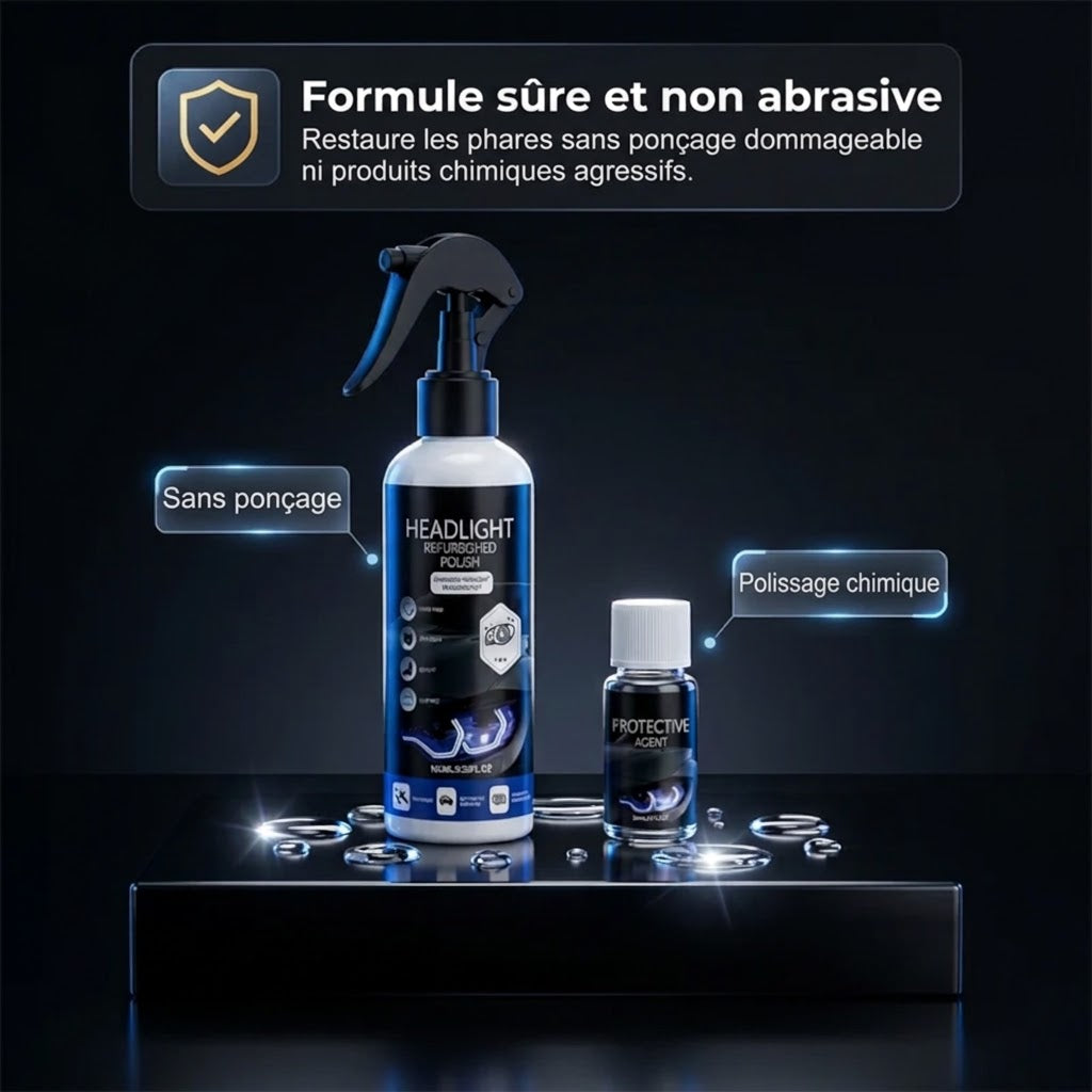 💡 Kit professionnel de restauration de phares – Élimine le jaunissement & restaure la clarté ✨