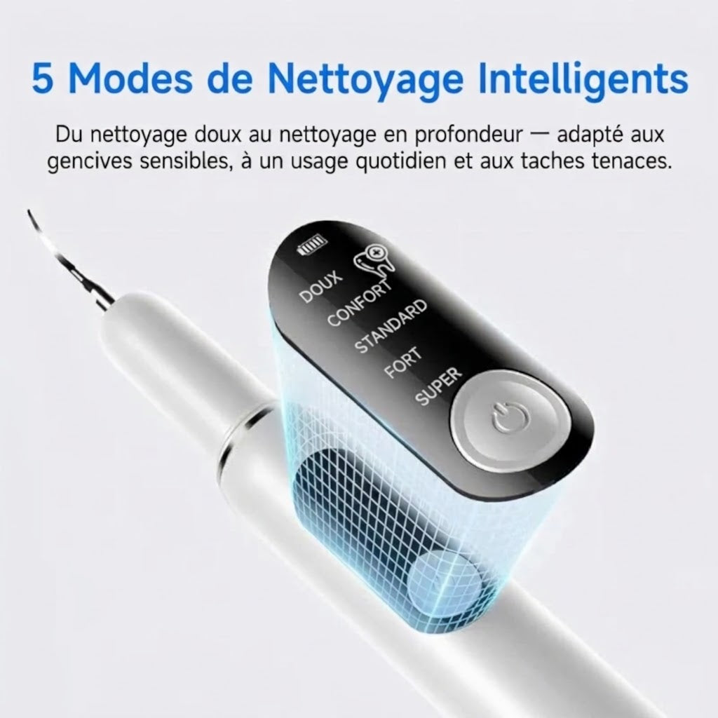 Set de nettoyeur de dents à ultrasons portable et détartreur dentaire