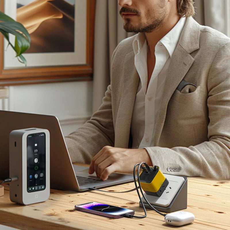Chargeur Rapide Type-C 65W de 80 cm avec Ports USB et Type-C