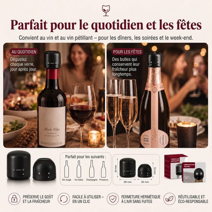 Bouchon scelleur pour vin et champagne