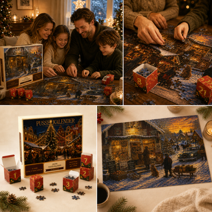 Calendrier de l'Avent Puzzle de Noël – 24 jours de magie et de détente