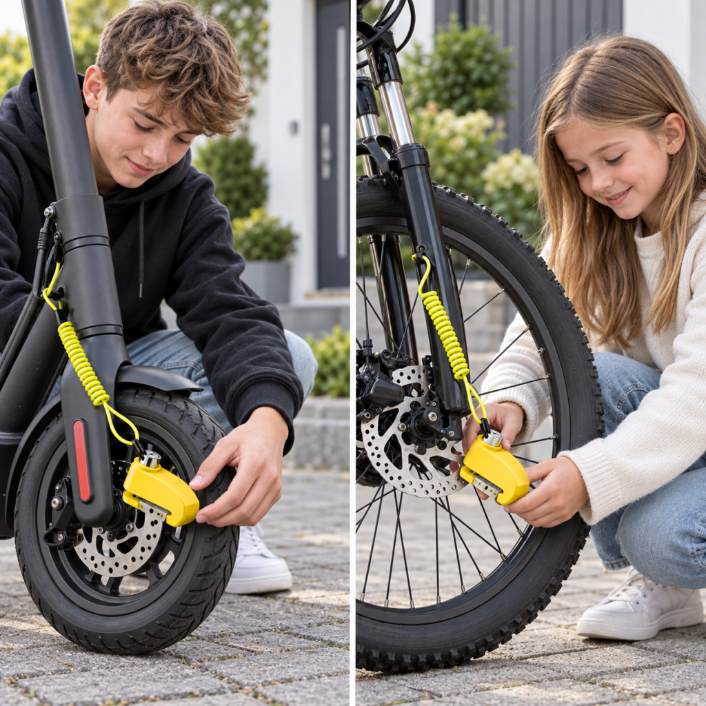 Antivol Bloque-Disque avec Alarme 110 dB pour Vélo, Scooter et Moto
