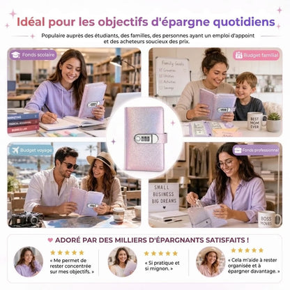 Classeur d'épargne avec cadenas à code