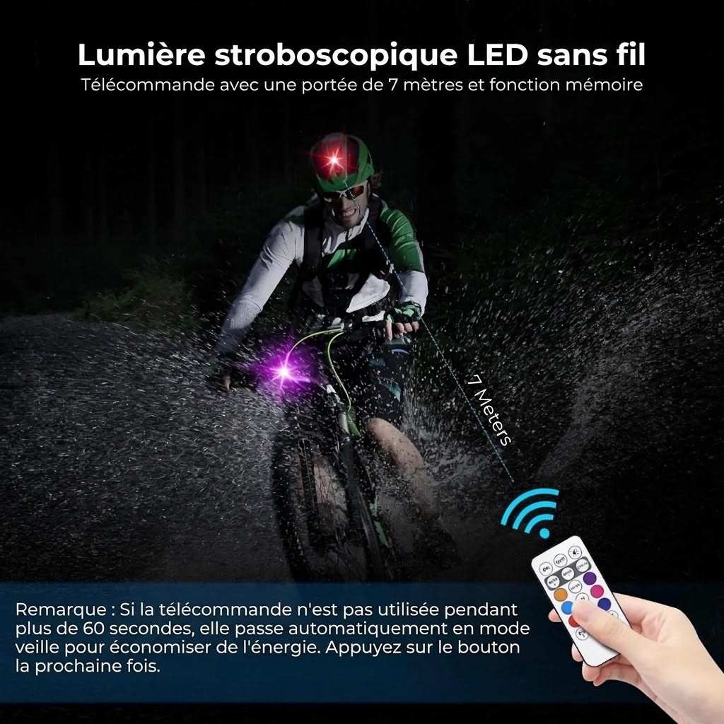 Feux stroboscopiques LED sans fil – Télécommande incluse – Lot de 2