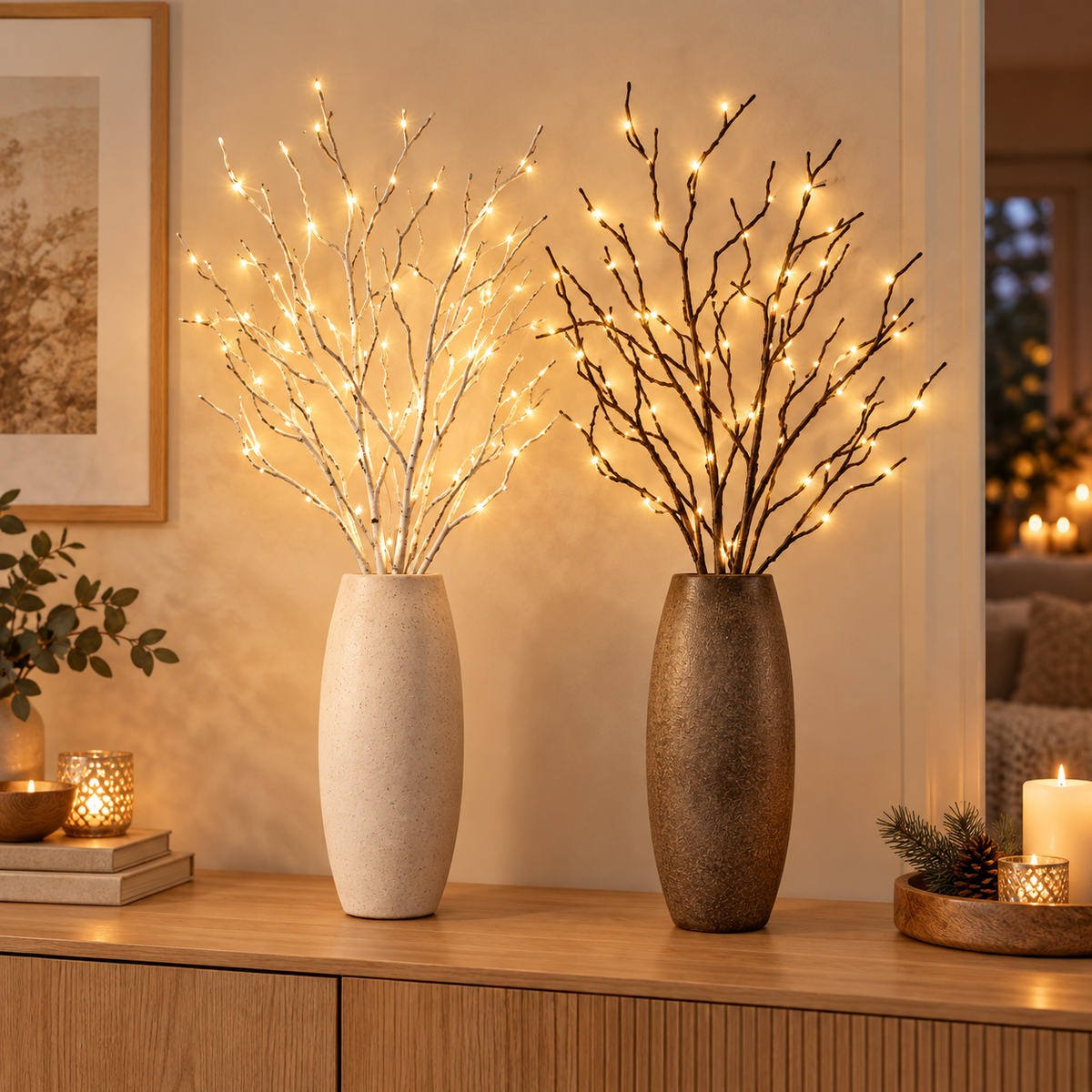 LumiBranch – Branches lumineuses LED à piles (Lot de 2 ou Lot de 4)