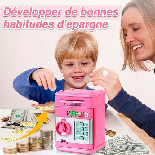 Mini tirelire distributeur automatique (ATM) – Dépôt/retrait et code PIN électronique