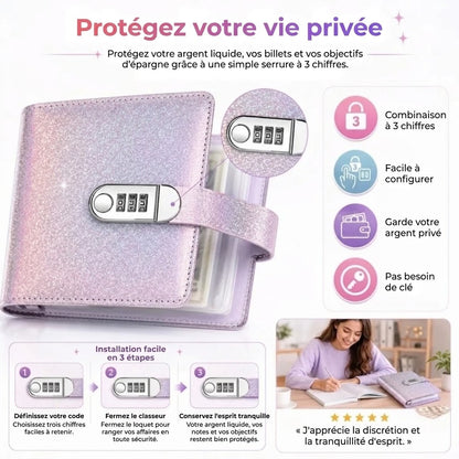 Classeur d'épargne avec cadenas à code