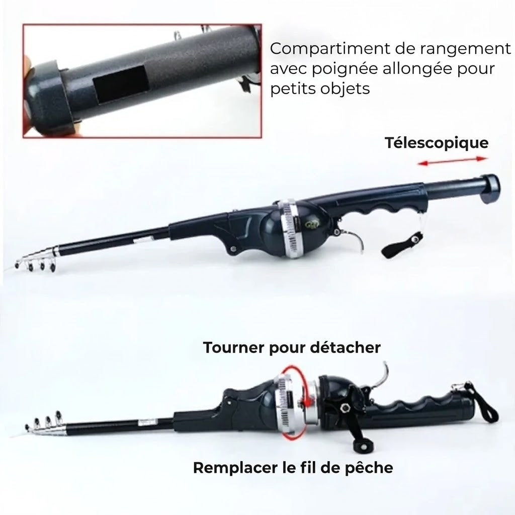 Canne à pêche télescopique compacte