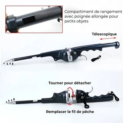 Canne à pêche télescopique compacte