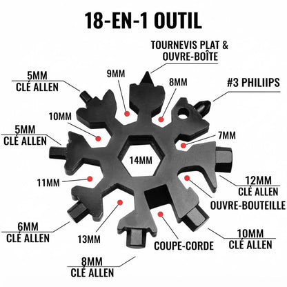 Outil Multifonction Flocon de Neige 18-en-1 Snowflake™