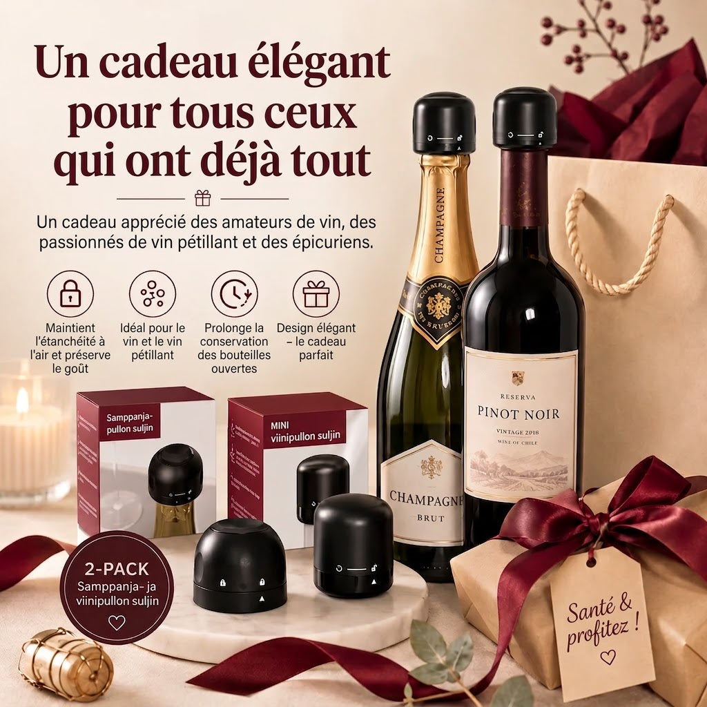 Bouchon scelleur pour vin et champagne