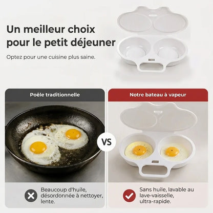 Cuiseur à œufs pour micro-ondes avec couvercle et poignée