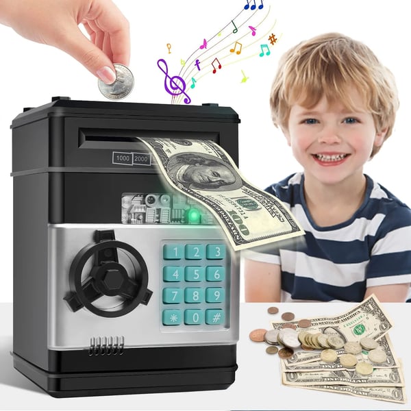Mini tirelire distributeur automatique (ATM) – Dépôt/retrait et code PIN électronique