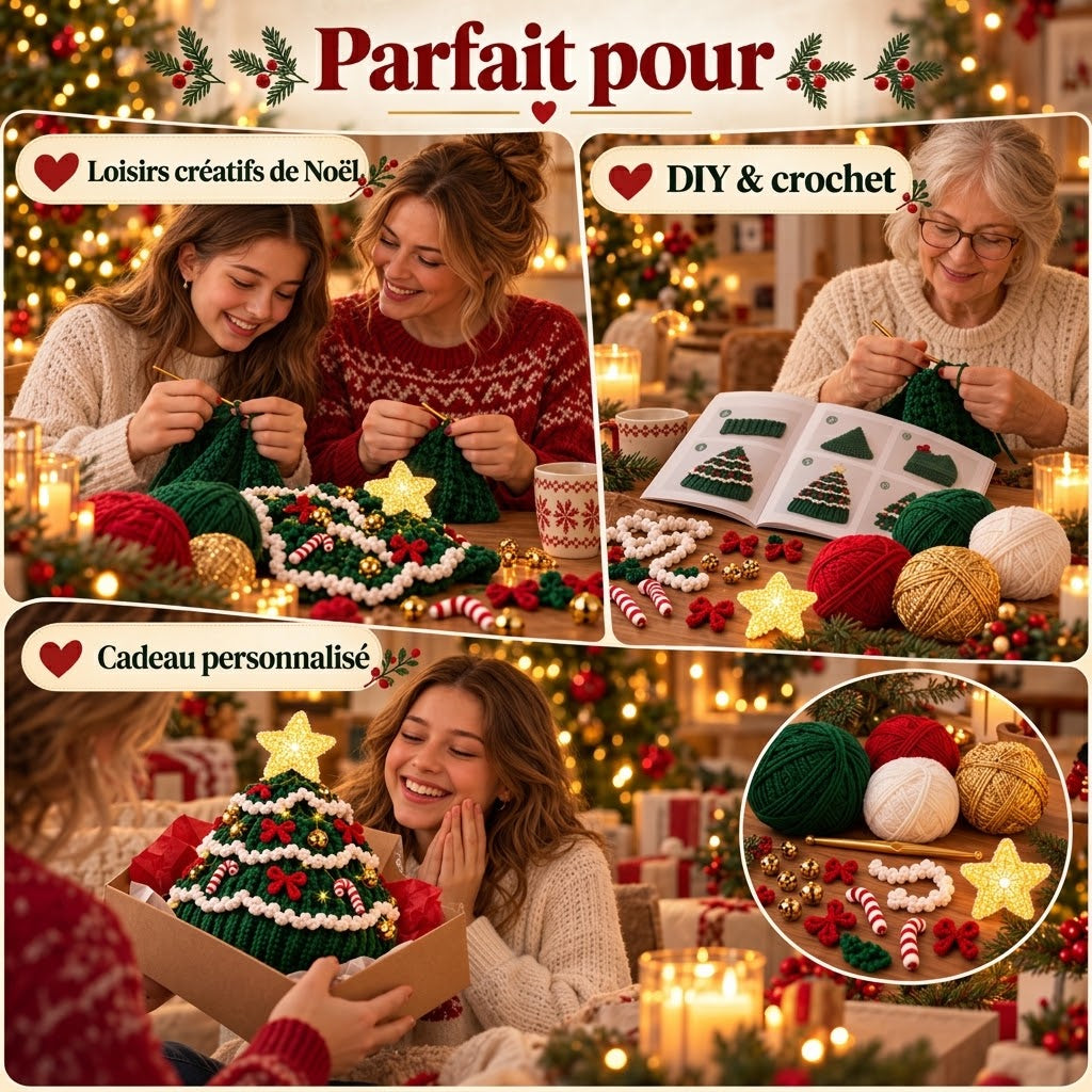 Le kit DIY le plus chaleureux de Noël – Crochetez votre propre bonnet sapin de Noël