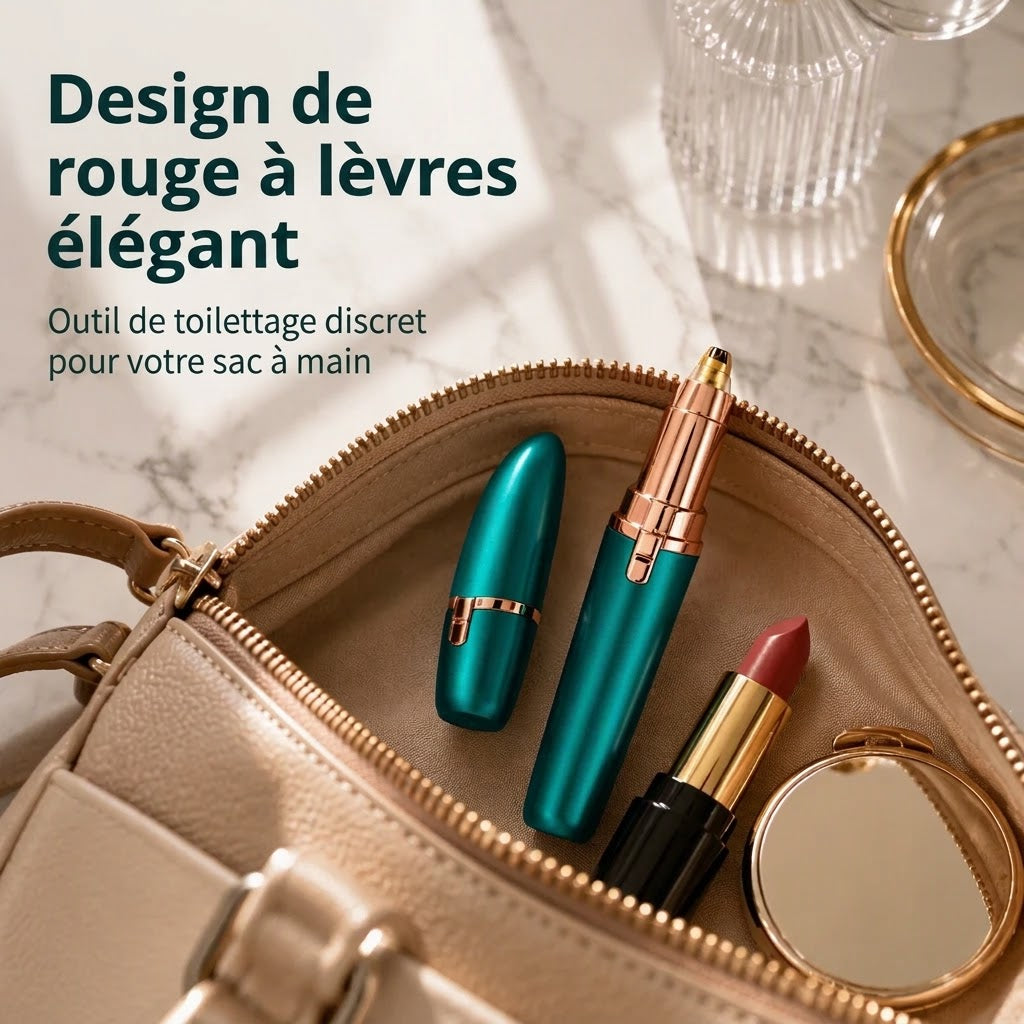 Stylo épilateur à sourcils électrique – Lumière LED intégrée et rechargeable par USB