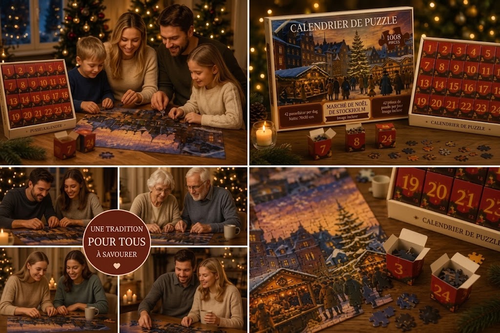 Calendrier de l'Avent Puzzle de Noël – 24 jours de magie et de détente