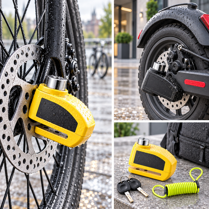 Antivol Bloque-Disque avec Alarme 110 dB pour Vélo, Scooter et Moto