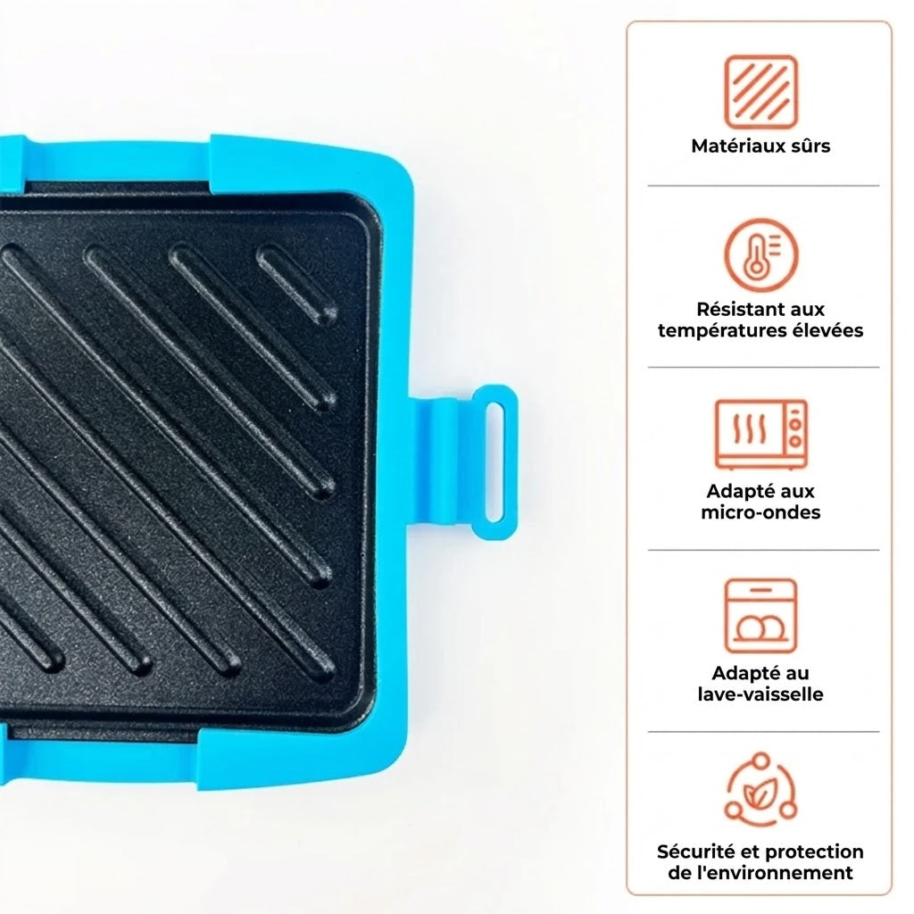 Grill pour micro-ondes 3-en-1 avec revêtement anti-adhésif