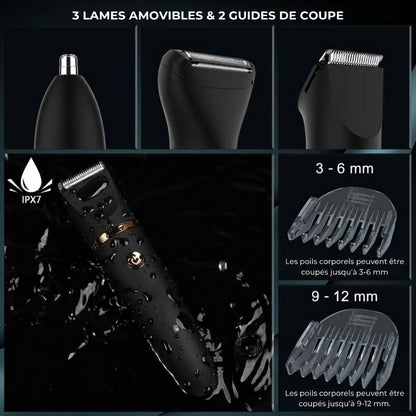 Tondeuse corporelle électrique 3 en 1 pour homme