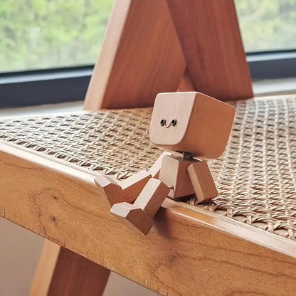 Charmante petite figurine en bois basculante avec 12 expressions magnétiques