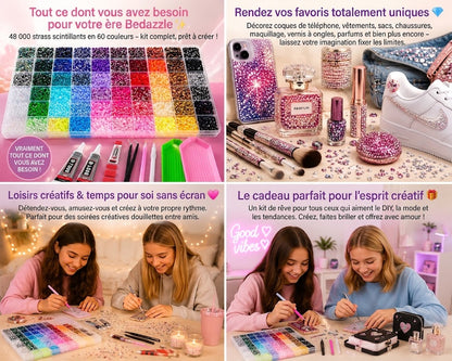 Kit de strass – 48 000 strass en 60 couleurs