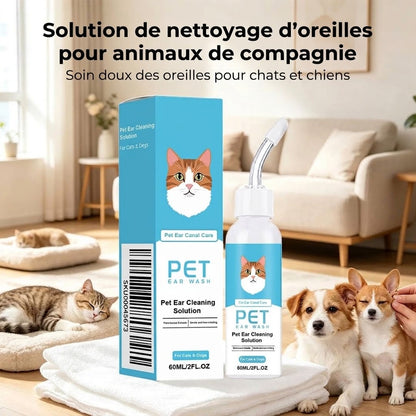 Gouttes nettoyantes auriculaires pour chiens et chats 60 ml