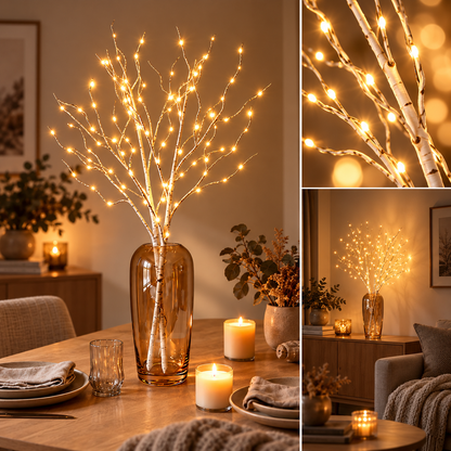 LumiBranch – Branches lumineuses LED à piles (Lot de 2 ou Lot de 4)