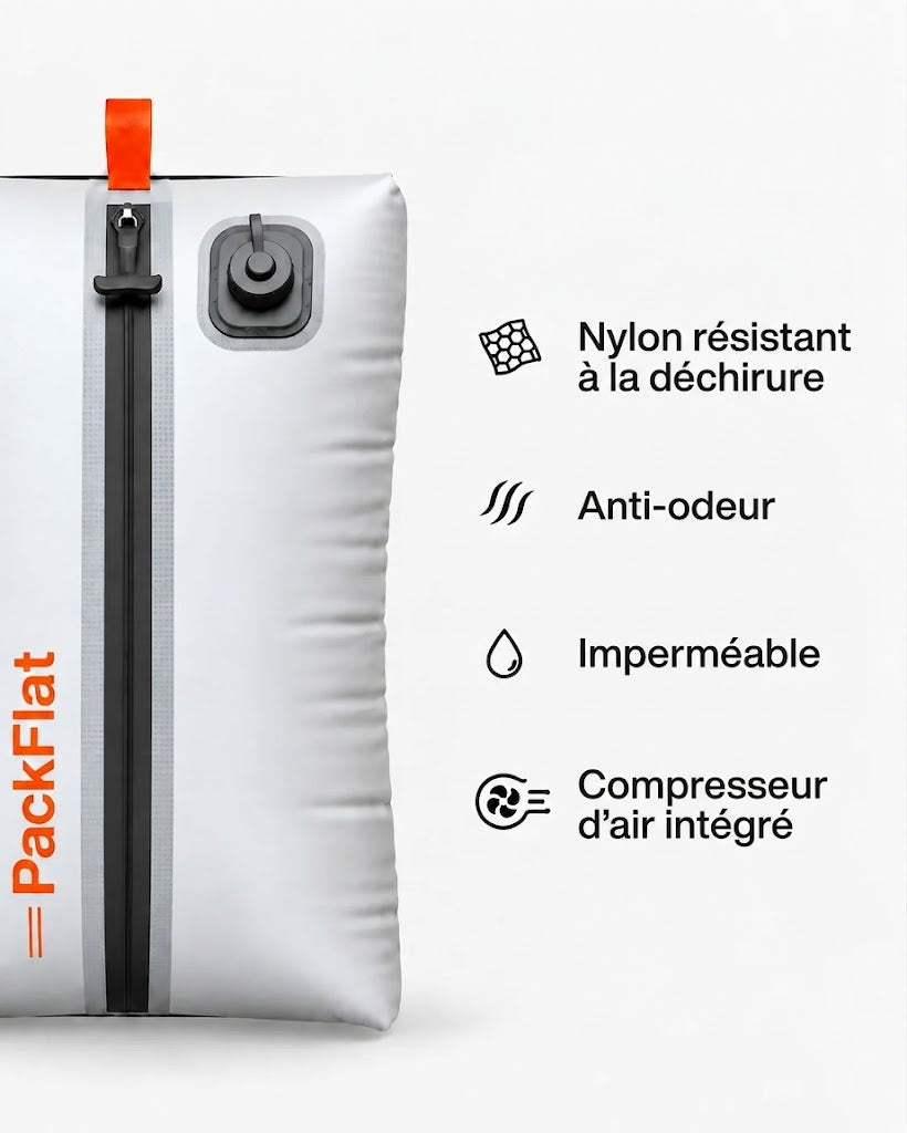 Lot de cubes d'emballage à compression PackFlat (或 Set d'organisateurs de voyage à compression PackFlat)