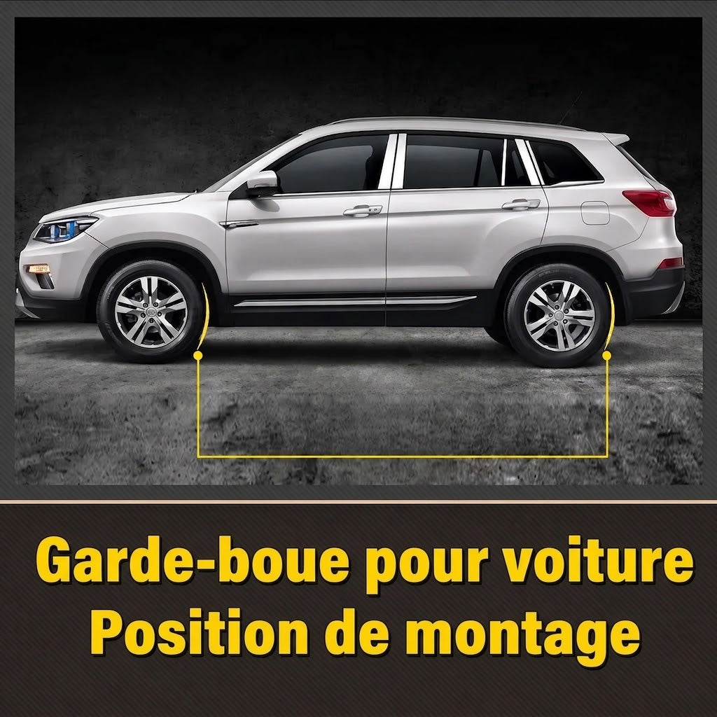 Bavettes garde-boue avec logo pour voiture – Lot de 4