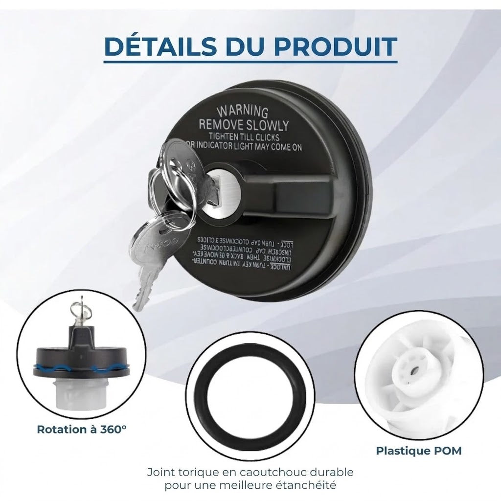 Bouchon de réservoir antivol verrouillable