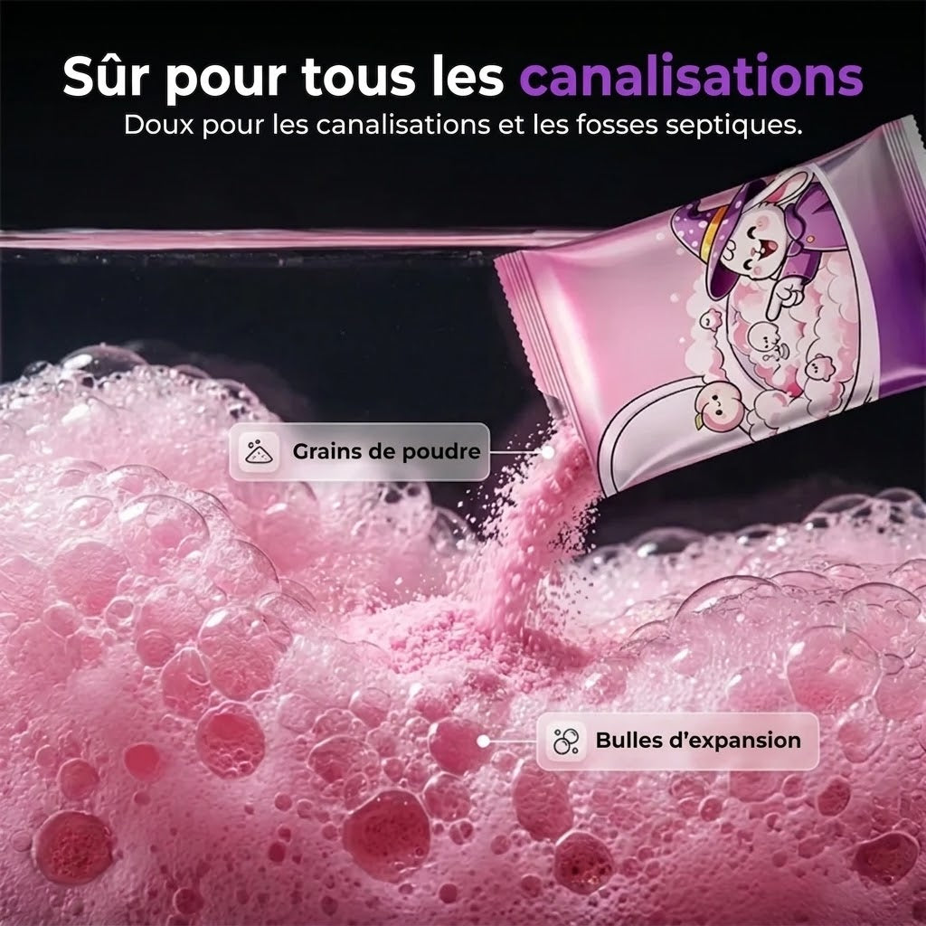 Poudre nettoyante moussante pour WC