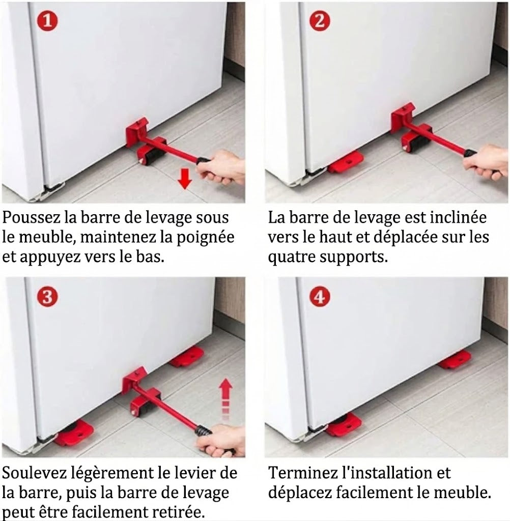 Ensemble d’outils de levage et de déplacement de meubles