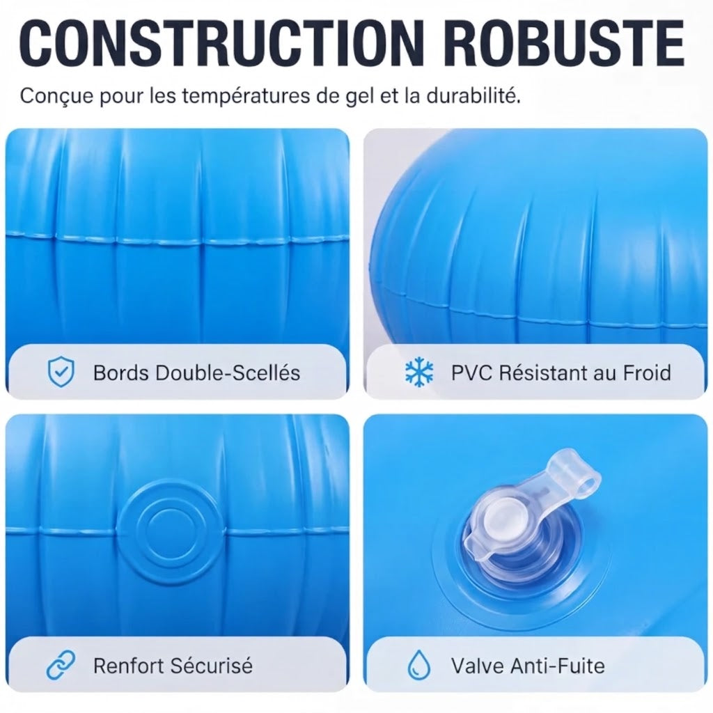 🏊 50 % DE RÉDUCTION ! ❄️ Coussin d'hivernage pour piscine – Réduit la pression & anti-accumulation ✨