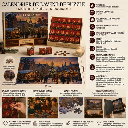 Calendrier de l'Avent Puzzle de Noël – 24 jours de magie et de détente