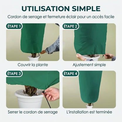 🌷 Housse d'hiver anti-gel pour plantes avec fermeture éclair et cordon de serrage