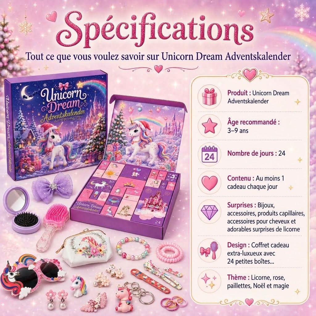 Calendrier de l'Avent « Rêves de Licorne »