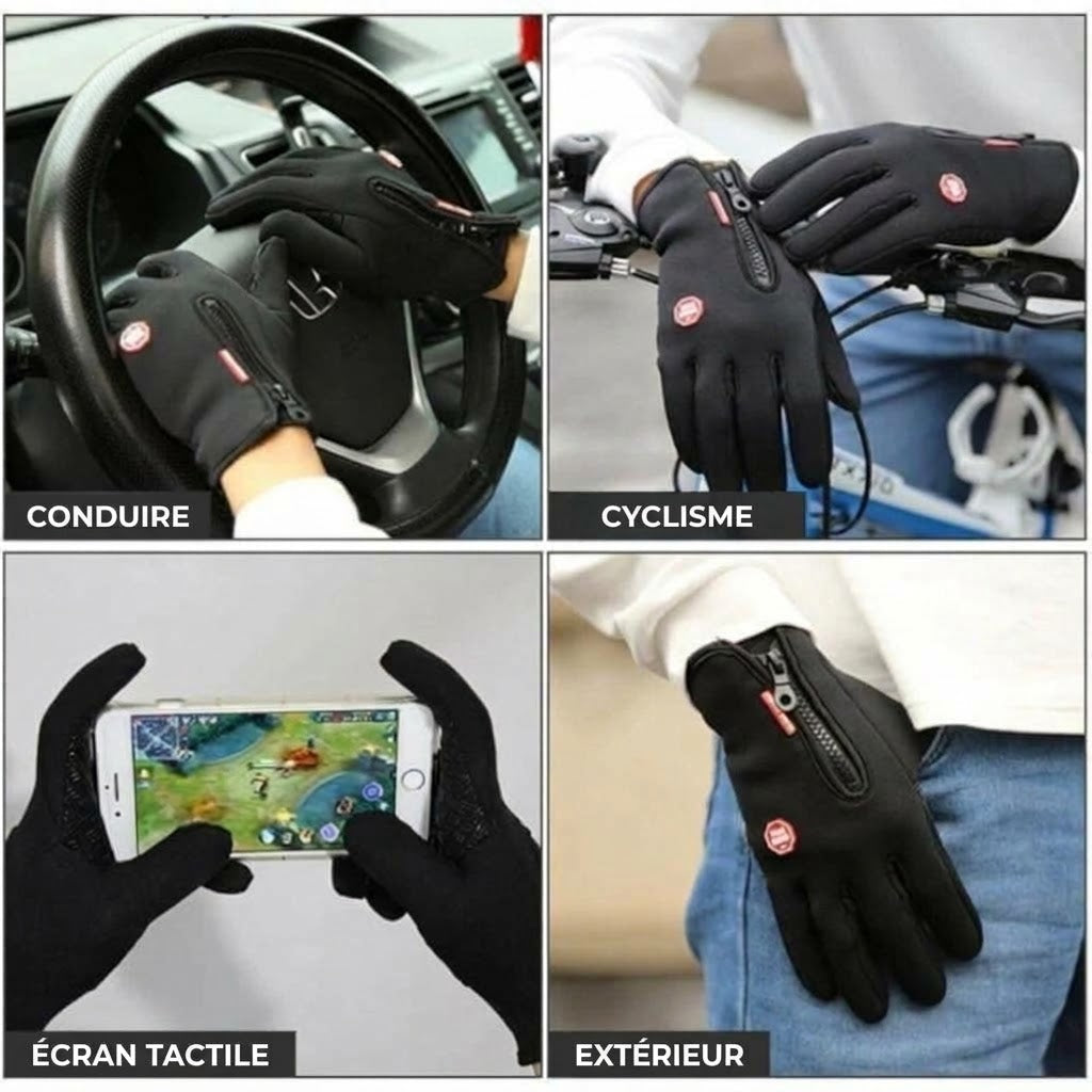 Gants thermiques coupe-vent antidérapants HeatGripX pour temps froid