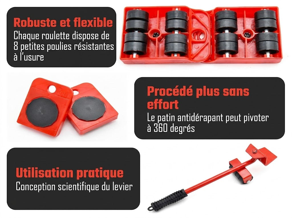 Ensemble d’outils de levage et de déplacement de meubles