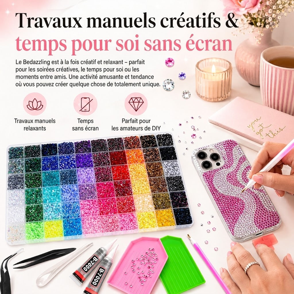 Kit de strass – 48 000 strass en 60 couleurs