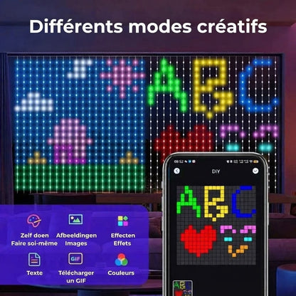 Rideau Lumineux LED Intelligent – Design lumineux personnalisable via APP