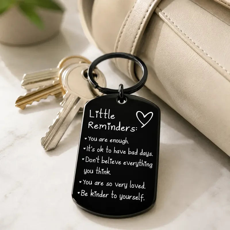 Porte-clés inspirant avec texte gravé