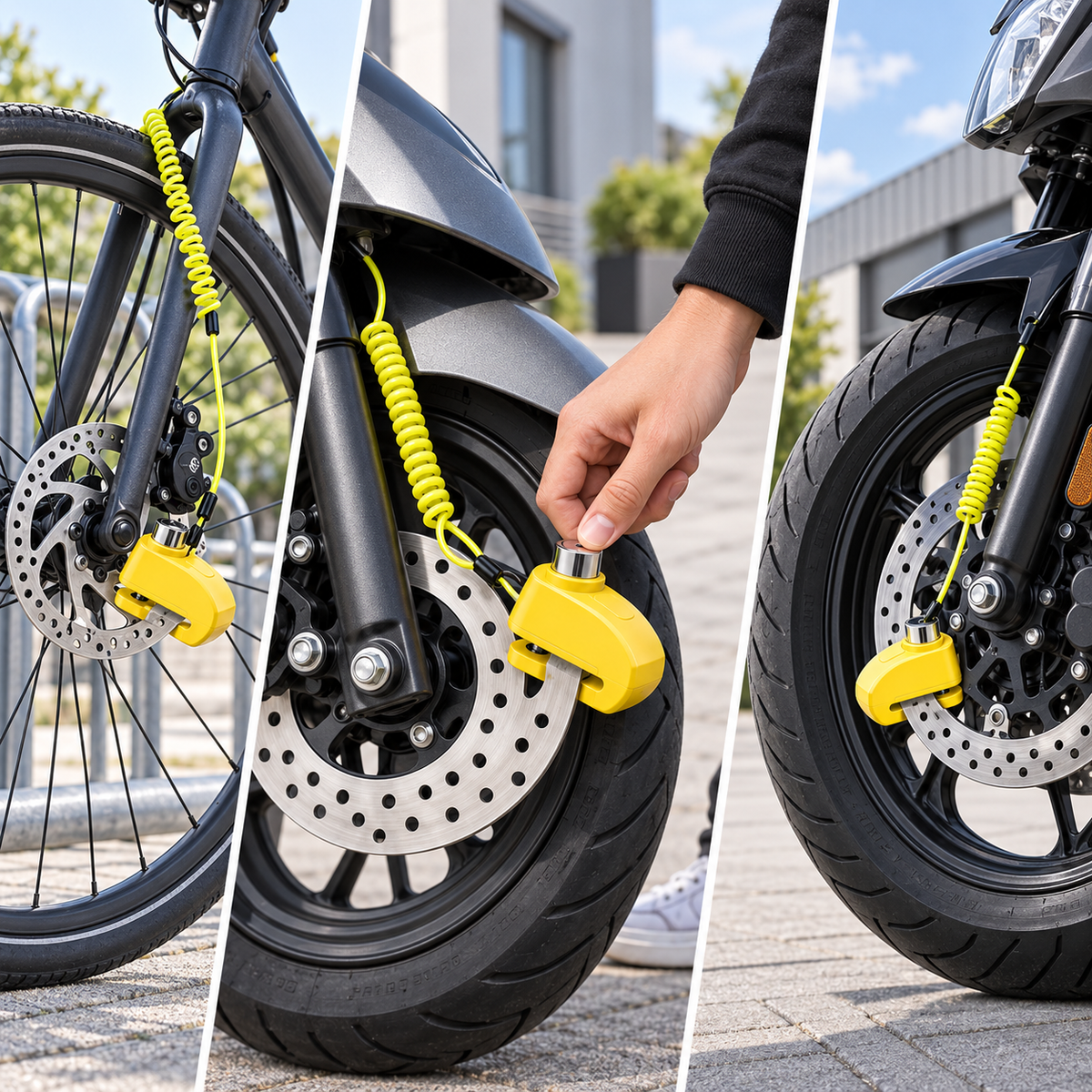 Antivol Bloque-Disque avec Alarme 110 dB pour Vélo, Scooter et Moto