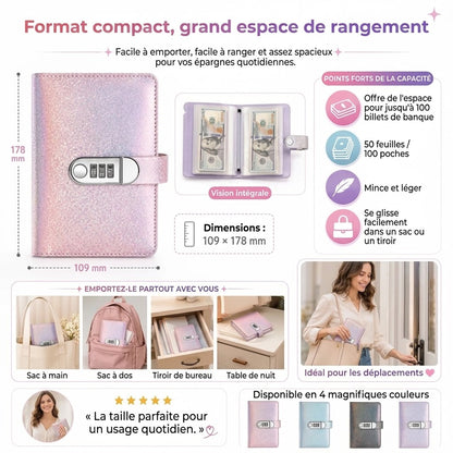 Classeur d'épargne avec cadenas à code