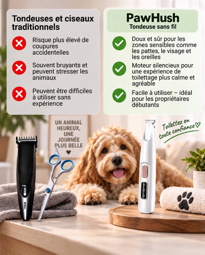 PawHush – Tondeuse de toilettage sans fil