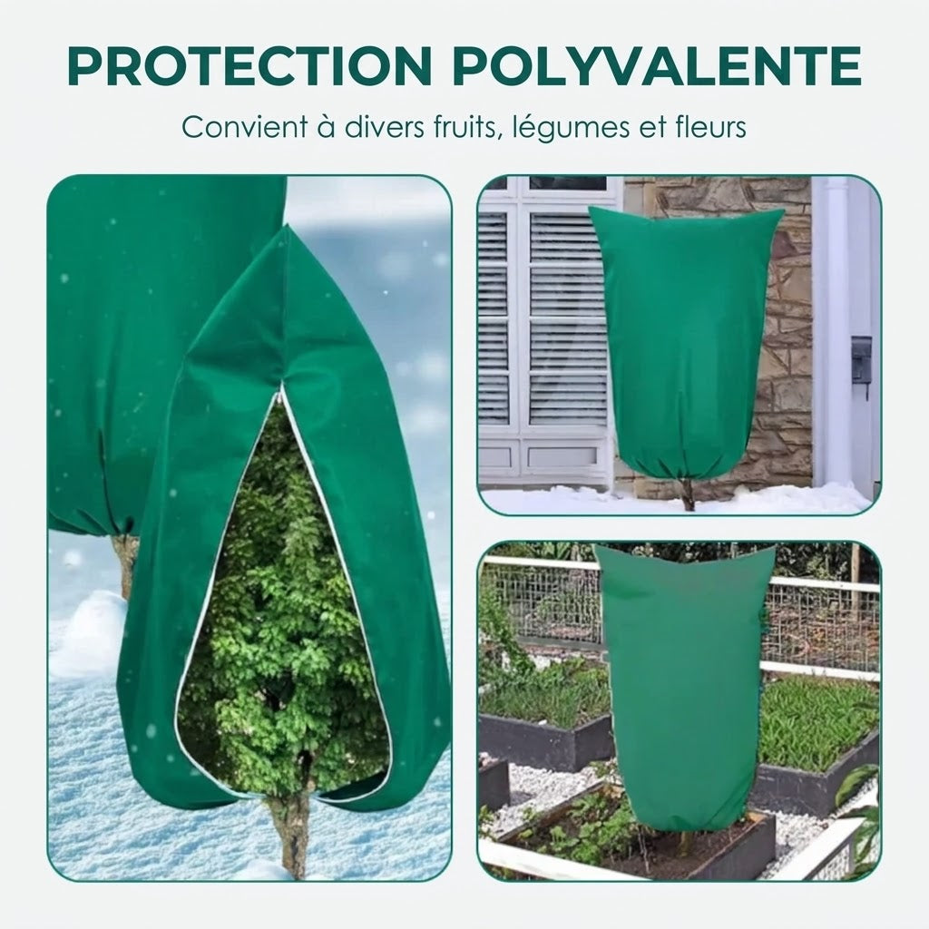 🌷 Housse d'hiver anti-gel pour plantes avec fermeture éclair et cordon de serrage