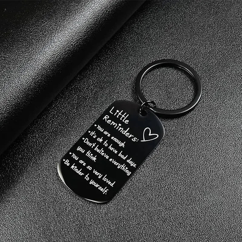 Porte-clés inspirant avec texte gravé