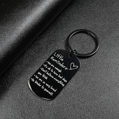 Porte-clés inspirant avec texte gravé