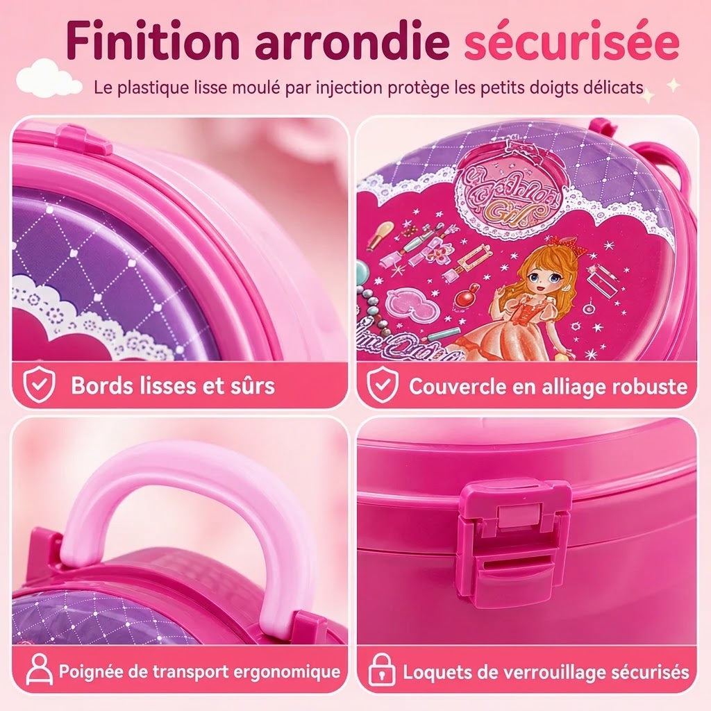 Valise coiffeuse de maquillage factice pour enfants – Coffret portable