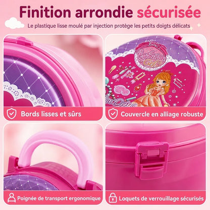 Valise coiffeuse de maquillage factice pour enfants – Coffret portable