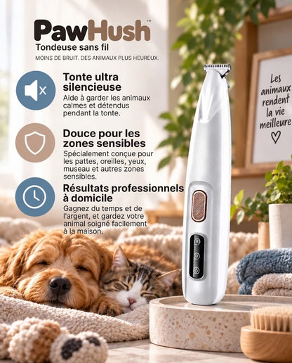 PawHush – Tondeuse de toilettage sans fil